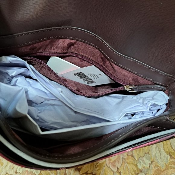 Kate Spade New York Blake Plaid Saddle Bag Cross Body Leather Shoulder Strap NWT - Picture 7 of 7